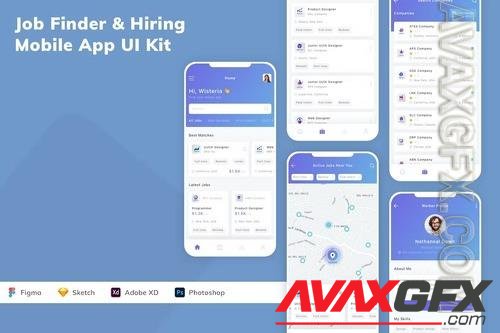 Job Finder & Hiring Mobile App UI Kit M7PLBKD