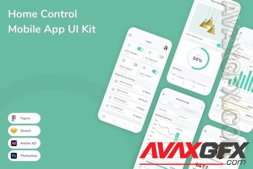 Home Control Mobile App UI Kit PH7F998