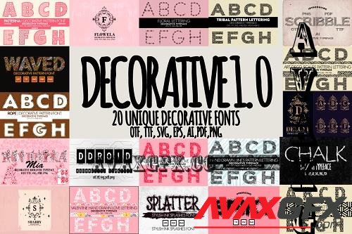 Decorative 1.0 Font Bundle - 20 Premium Fonts