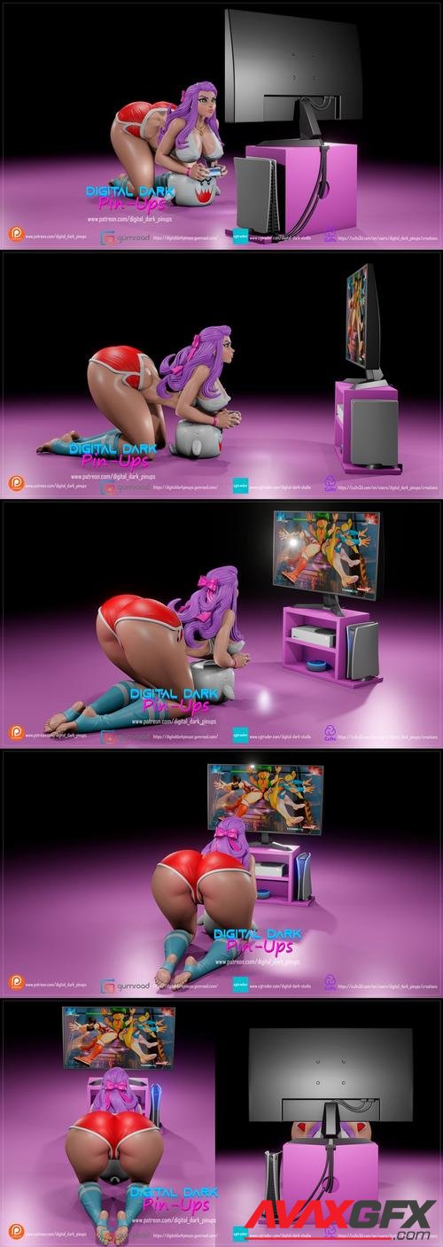 Digital Dark Pin-Ups - Gamer Girl 5 and FUTA Version – 3D Print