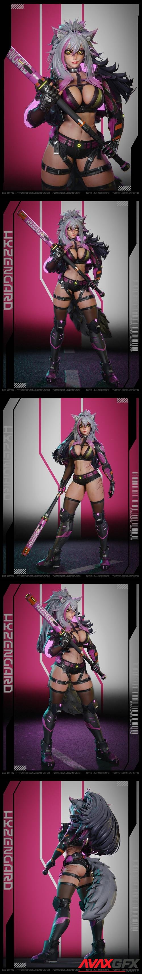 Hyzengard - Cyberpunk Wolf Girl – 3D Print