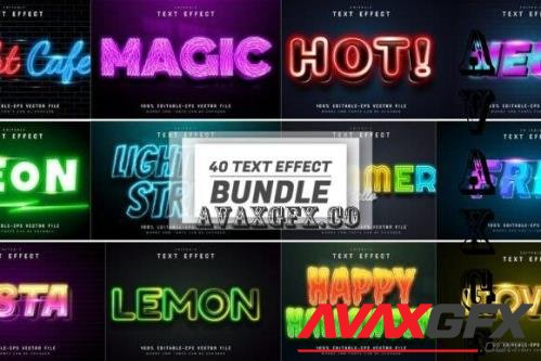 40 Neon Text Effect Editable