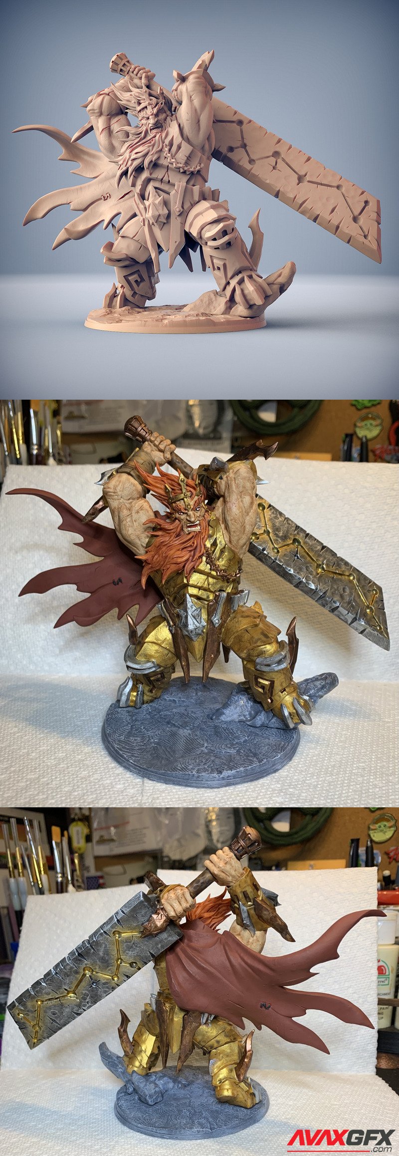 Vulkarion the Fire Jotunn King - 3D Print Model