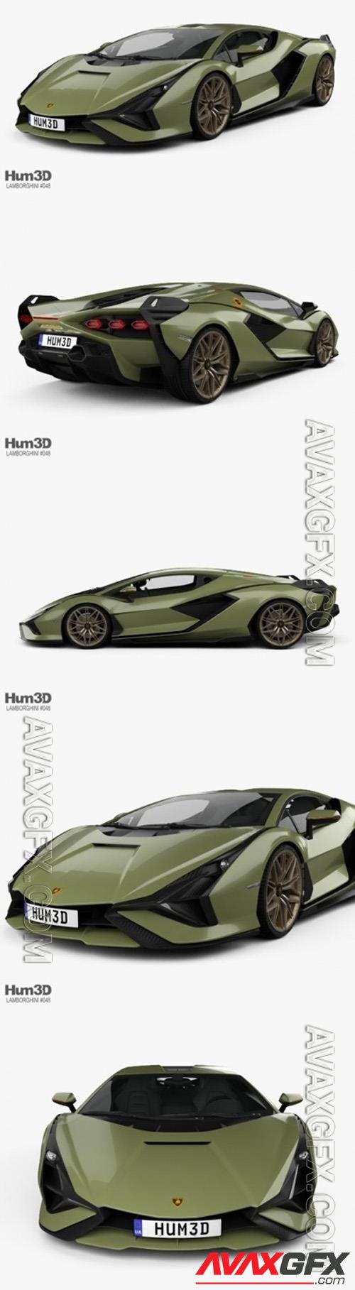 Lamborghini Sian with HQ interior 2020 3D Model