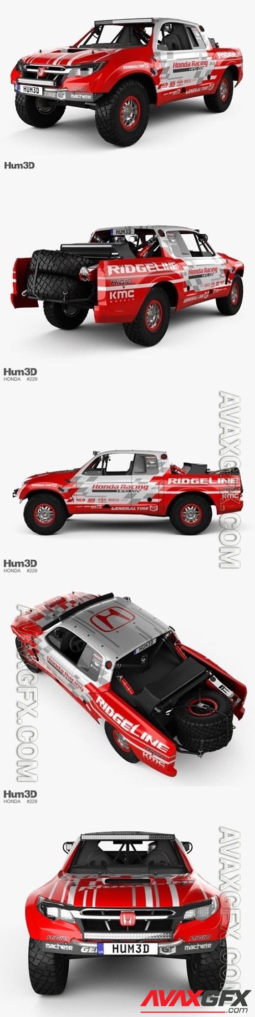 Honda Ridgeline Baja Race Truck 2016 3D Model