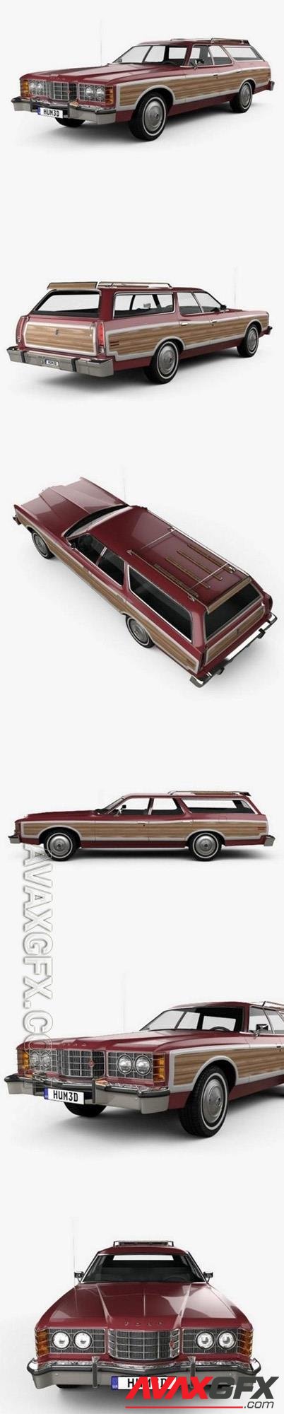Ford Galaxie station wagon 1973 3D Model