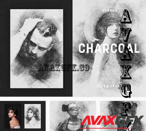 Smudged Charcoal Effect for Posters - 10190791