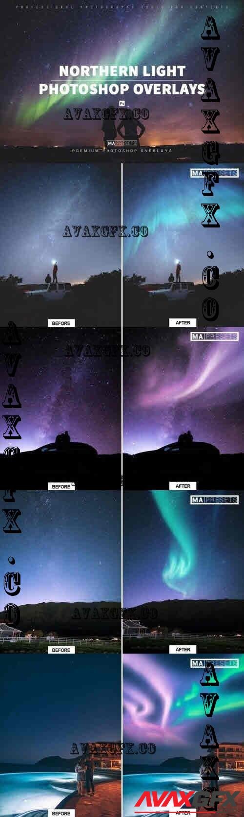 100 Northern Light Overlays