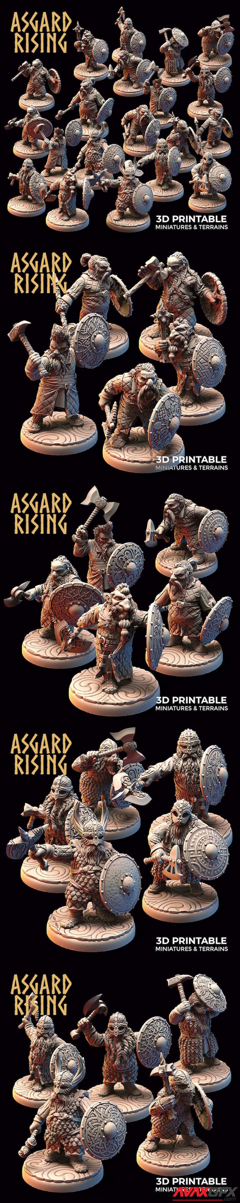 Asgard Rising - Dwarves Modular Warbands - 3D Print Model