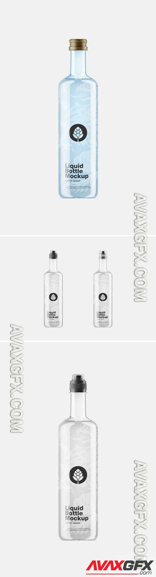 Colored Liquid Bottle with 5 Caps Mockup 72QXDDE