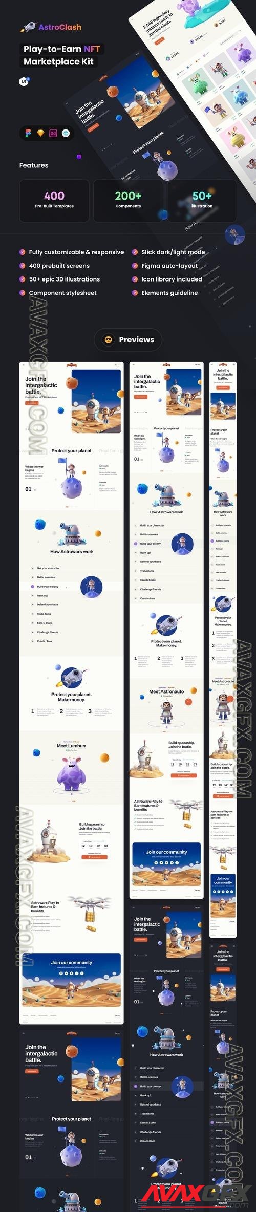 AstroClash: Play-to-Earn NFT Marketplace Kit