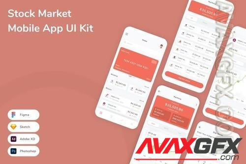 Stock Market Mobile App UI Kit NT8HUTG