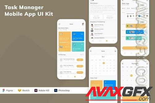 Task Manager Mobile App UI Kit D344D9Q