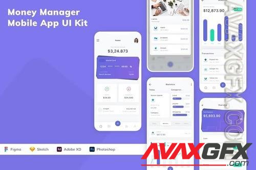 Money Manager Mobile App UI Kit 6XWHF2G