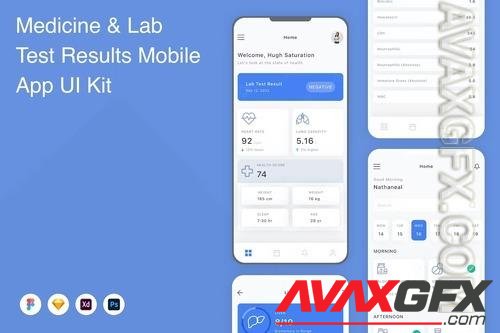 Medicine & Lab Test Results Mobile App UI Kit 3DPXFYV