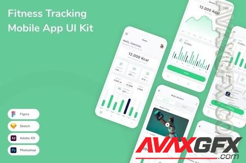 Fitness Tracking Mobile App UI Kit 2Y9EJTF