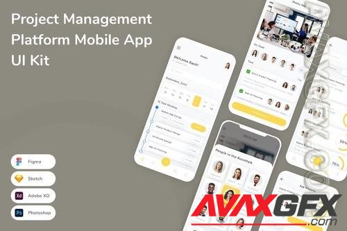 Project Management Platform Mobile App UI Kit CXBW748