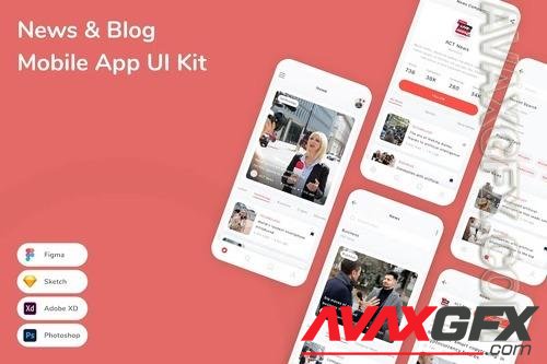 News & Blog Mobile App UI Kit F2GETSA