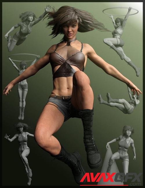 Gravity in Action Poses for Genesis 3 and 8 Female