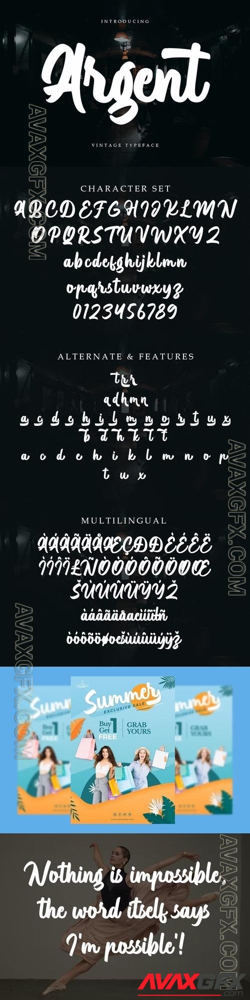 Argent - Vintage Typeface 88Z8LSB