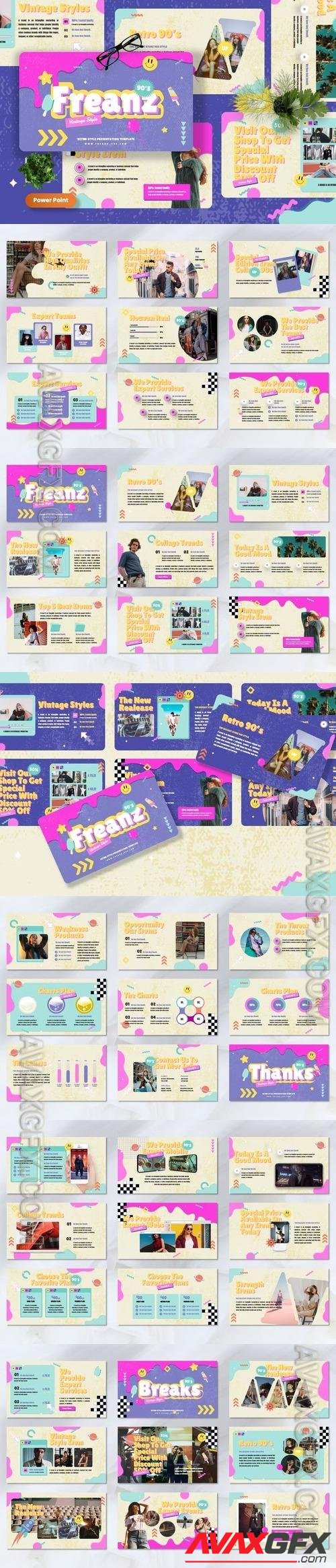 Freanz - 90s Collage Powerpoint, Keynote and Google Slides Template 