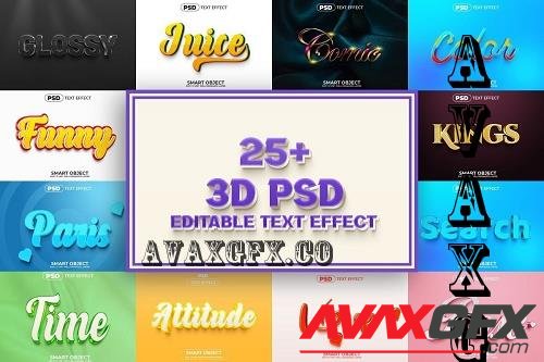 3D Text Effect Style Bundle - 30 Premium Graphics