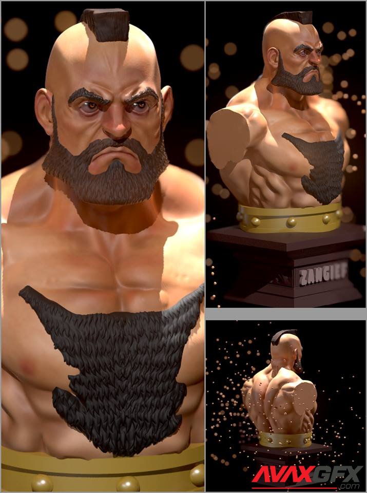 Street Fighter - Zangief Bust - 3D Print Model