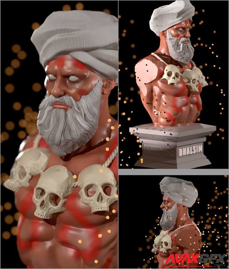 Street Fighter - Dhalsim Bust - 3D Print Model