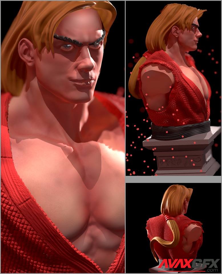 Street Fighter - Ken Bust - 3D Print Model