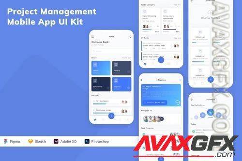 Project Management Mobile App UI Kit J8YTHWJ