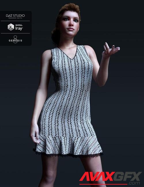 dForce Candyfloss Crochet Dress for Genesis 8 Female(s)