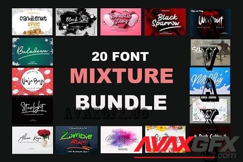 Mixture Font Bundle - 20 Premium Fonts