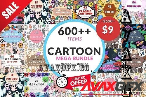 Cartoon Illustration Bundle -  101 Premium Graphics