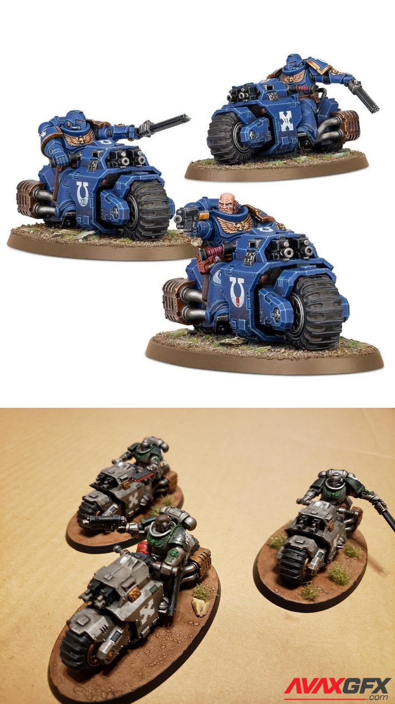 Warhammer Space Marines Outriders - 3D Print Model