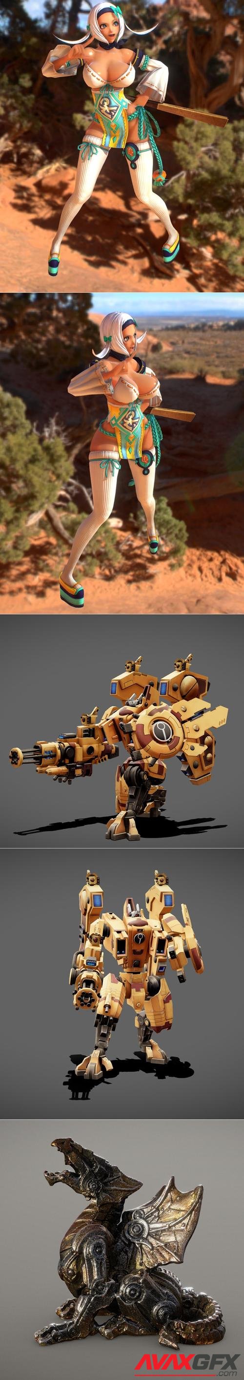 Julia bs Toy vol.2 and Animated robot Riptide tau xv and Metal Gear Dragon – 3D Print