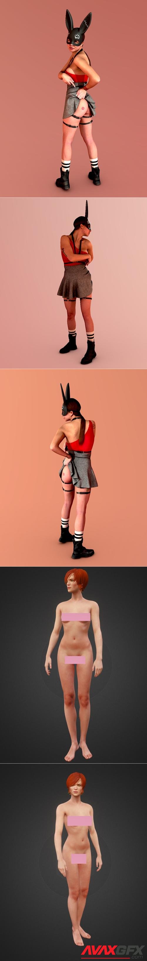 Bunny Robber and Other Naked Redhead – 3D Print
