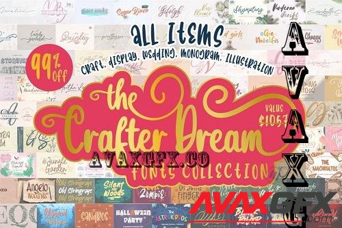The Crafter Dream Bundle -  91 Premium Fonts, 2 Premium Graphics