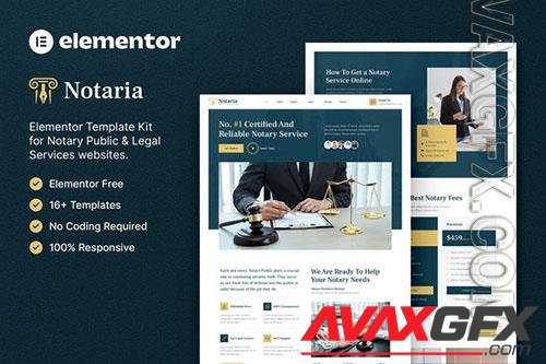 ThemeForest - Notaria – Notary Public & Legal Services Elementor Template Kit - 39925329