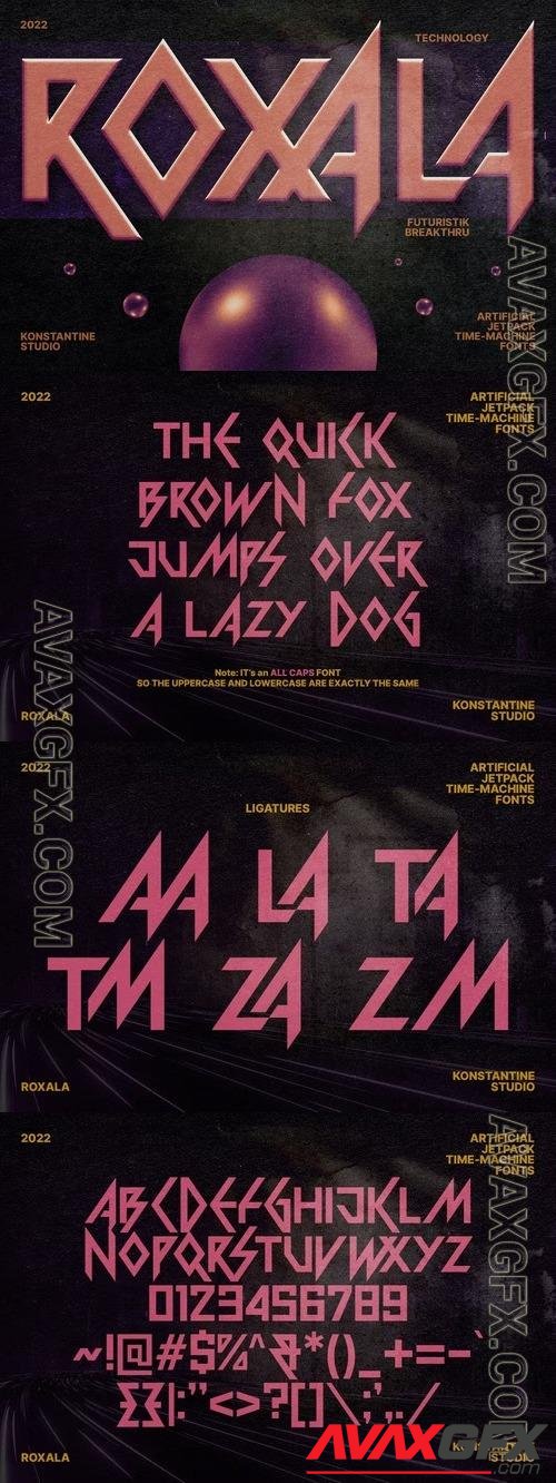 Roxala - Futuristic Breakthrough Fonts ZBNMNFU