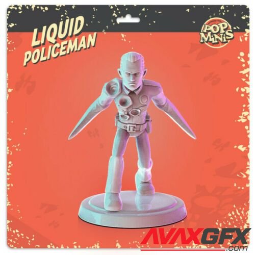 Pop Minis - Liquid Policeman - 3D Print Model