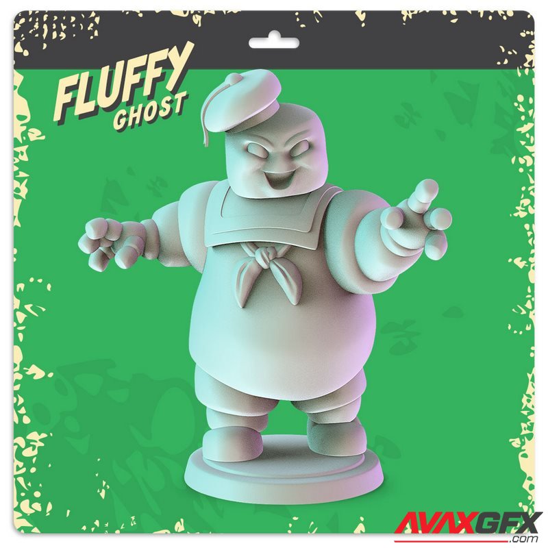 Pop Minis - Fluffy Ghost - 3D Print Model