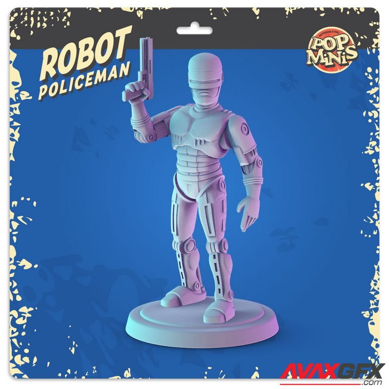 Pop Minis - Robot Policeman - 3D Print Model