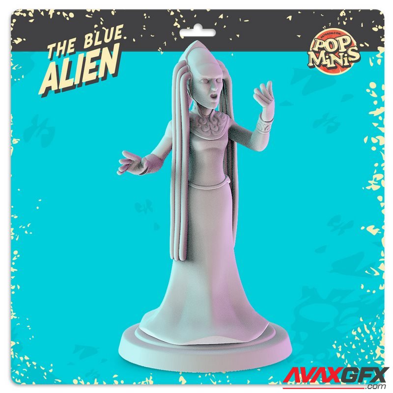 Pop Minis - The Blue Alien - 3D Print Model
