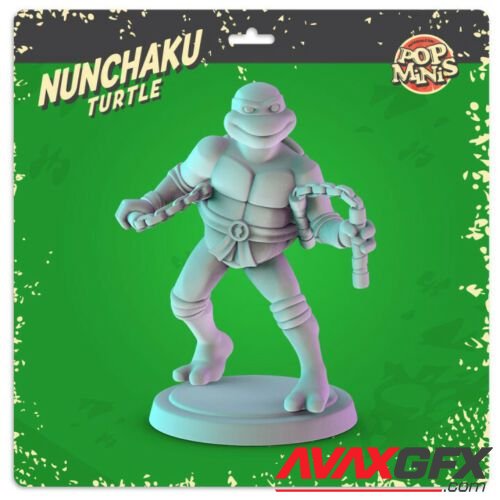 Pop Minis - Nunchaku Turtle - 3D Print Model