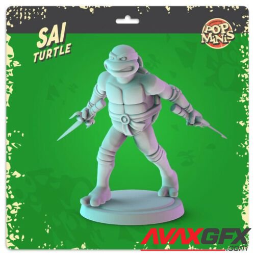 Pop Minis - Sai Turtle - 3D Print Model