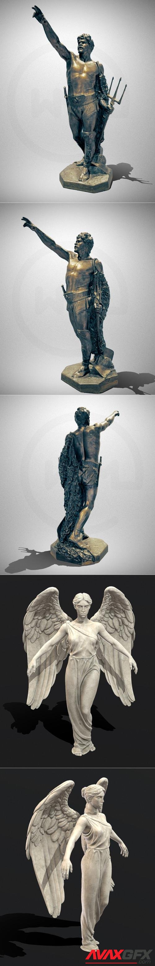 Sculpture of a Roman gladiator and Angel Statue – 3D Print