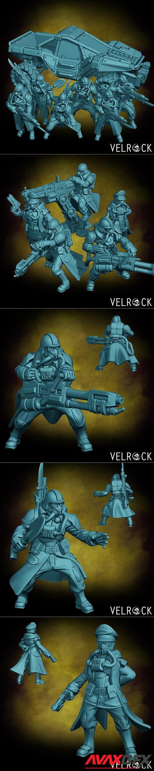 Velrock Art - Tempest Guardsmen Trenchers 1-2 and Mudrunner – 3D Print