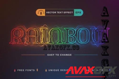 Rainbow Glow - Editable Text Effect - 10236345