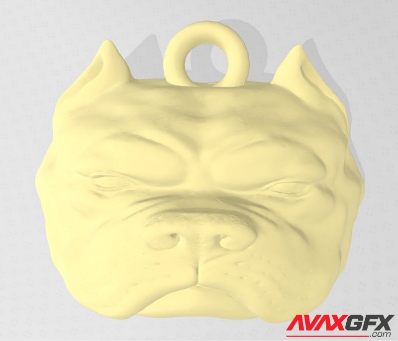 Bulldog Head Keychain - 3D Print Model