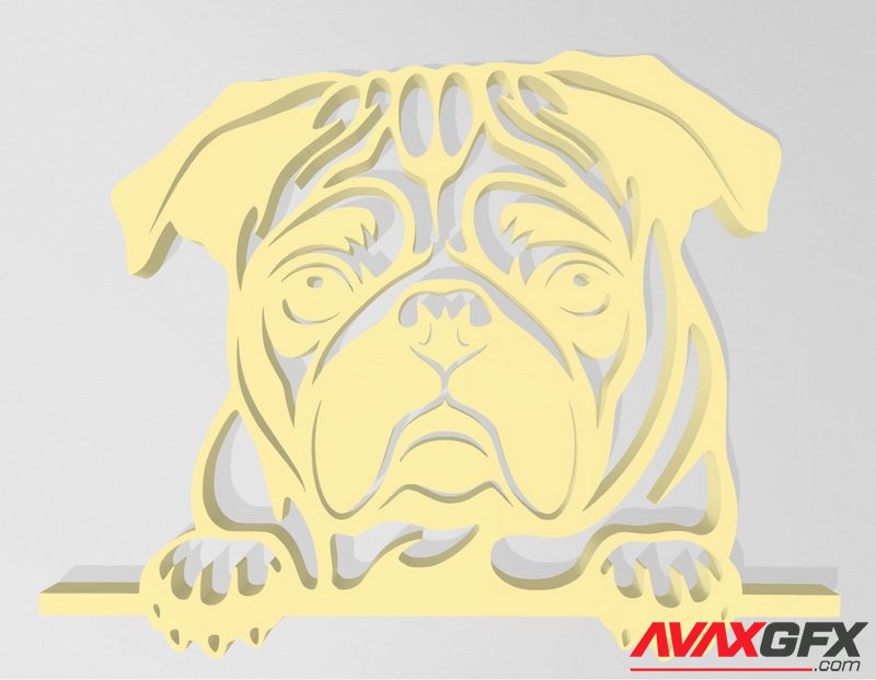 English Bulldog Ornament - 3D Print Model